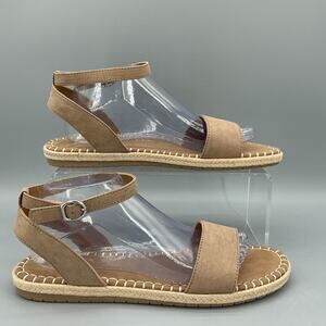 NEW Style & Co Women’s Peggyy Ankle Strap Espadrille Flat Sandals Taupe Size 10M